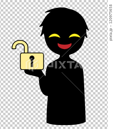 Material of a villain holding an unlocked key 120975658
