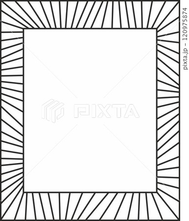 Mosaic photo frame or border. Empty space for text or picture. Light blue, red, green and yellow colors 120975874