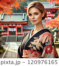 和服を着た外国人女性 120976165