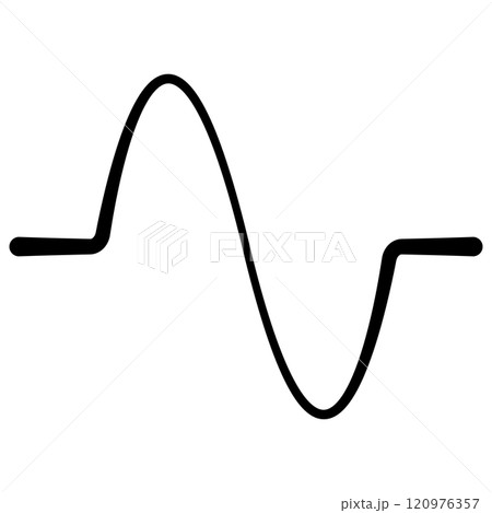 Pattern curve line, wavy waveform, sine amplitude 120976357