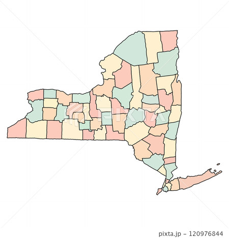 colourful new york counties map. New York - Highly detailed editable political map. blank County map colourful new york counties map. New York - Highly detailed editable political map. blank County map 120976844