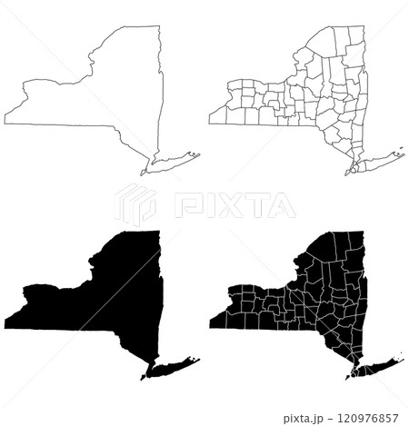State of New York map, USA. High detailed and multiple maps of New York map, empty map. 120976857