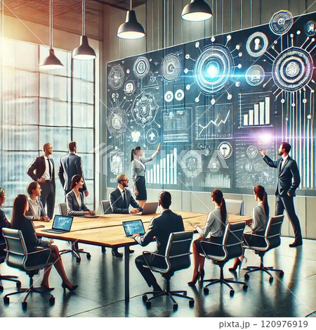 デジタル化されたビジネスシーン デジタル化されたビジネスシーン 120976919
