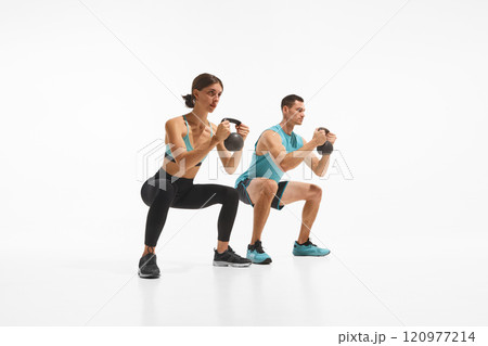 against white studio background 120977214