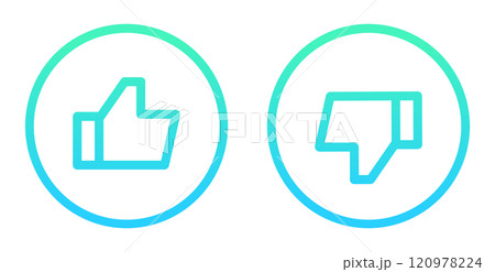 緑色のグラデーション｜グッドマークとバッドマーク	 120978224