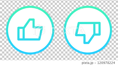 緑色のグラデーション｜グッドマークとバッドマーク	 120978224