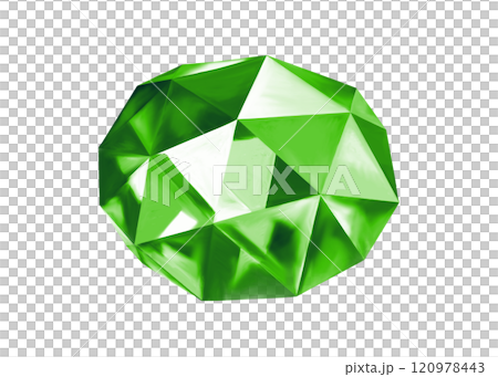 宝石のイラスト、ローズカットのペリドット、ペリドットのイラスト、緑色の宝石、緑色のパワーストーン 宝石のイラスト、ローズカットのペリドット、ペリドットのイラスト、緑色の宝石、緑色のパワーストーン 120978443