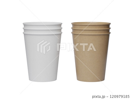 stacked paper cups 3D render mock up image stacked paper cups 3D render mock up image 120979185