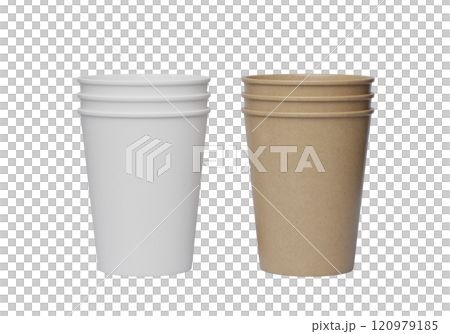 stacked paper cups 3D render mock up image stacked paper cups 3D render mock up image 120979185