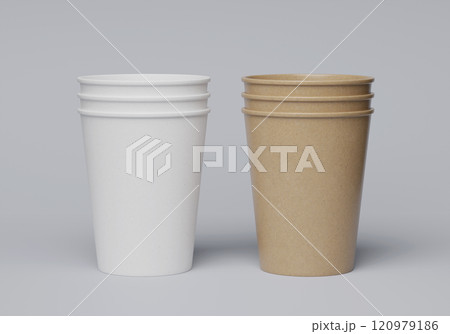 stacked paper cups 3D render mock up image stacked paper cups 3D render mock up image 120979186
