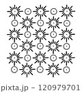 Geometric ornament of circles pattern, doodle hand-drawn 120979701