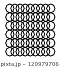 Geometric ornament of circles pattern, doodle hand-drawn 120979706