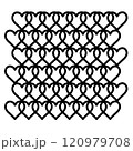 Geometric ornament of hearts pattern, doodle hand-drawn 120979708