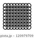 Geometric ornament of circles pattern, doodle hand-drawn 120979709
