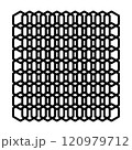 Geometric pattern of hexagons in the shape of honeycomb pattern, doodle hand-drawn 120979712