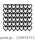 Geometric ornament of hearts pattern, doodle hand-drawn 120979713