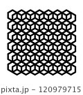 Geometric pattern of hexagons in the shape of honeycomb pattern, doodle hand-drawn 120979715