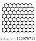 Geometric pattern of hexagons in the shape of honeycomb pattern, doodle hand-drawn 120979719