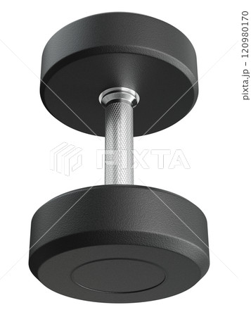 Blank Round Rubber Dumbbell, weightlifting gym equipment top view 120980170