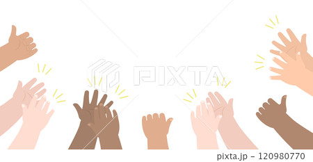 Hands of kids clapping set 120980770