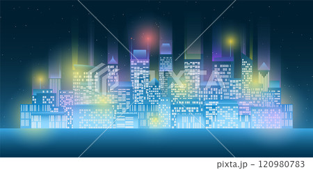Panoramic cityscape at night new 120980783