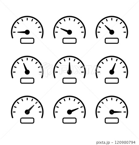 Speedometer black icon set 120980794