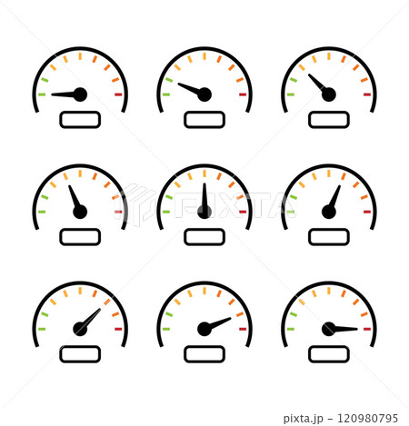 Speedometer color icon set 120980795