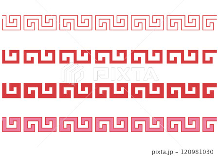Chinese geometric seamless border set Chinese geometric seamless border set 120981030