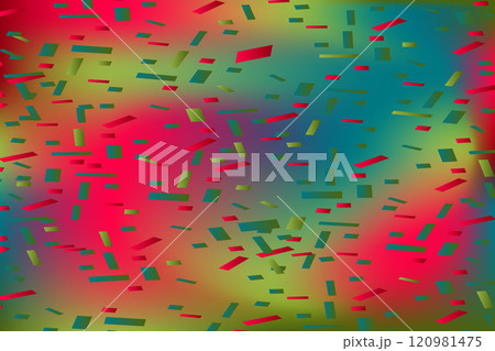 Falling confetti on blurred gradient abstract background, retro pastel vector illustration. Holographic trendy graphic design for greeting card banner poster event celebration flyer party invitation 120981475