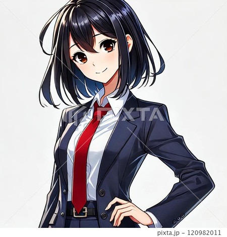 腰に手を当てる女性 腰に手を当てる女性 120982011