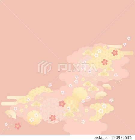 背景素材-和柄桜2024-27ベク 120982534