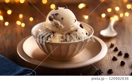 カップに入ったチョコチップアイスクリーム 120982636