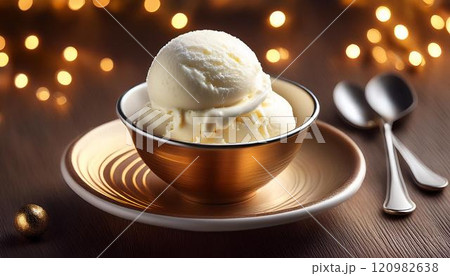 カップに入ったバニラアイスクリーム カップに入ったバニラアイスクリーム 120982638