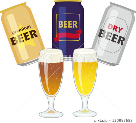 缶ビールとグラスビール 120982682