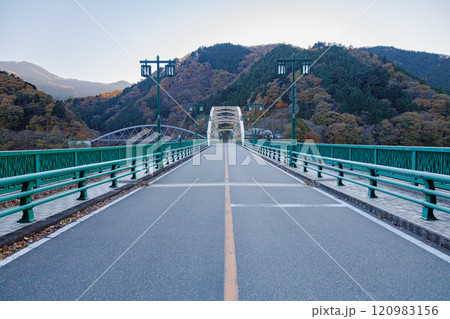 奥多摩湖に架かる深山橋と三頭橋 奥多摩湖に架かる深山橋と三頭橋 120983156