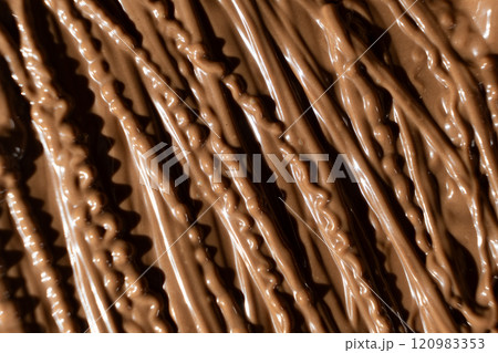 Macro Texture Natural Melted Milk Chocolate Top View 120983353