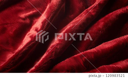 深い赤色のベルベット生地 深い赤色のベルベット生地 120983521