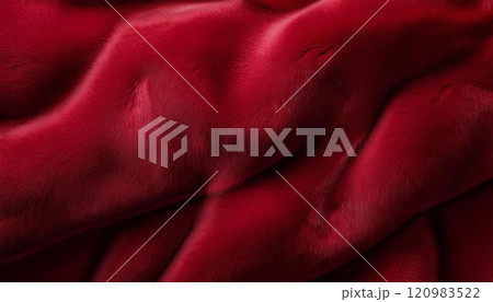 深い赤色のベルベット生地 深い赤色のベルベット生地 120983522