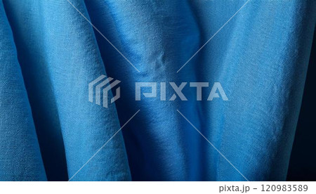 青色折り目のついた布 青色折り目のついた布 120983589