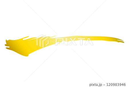 手書きの筆ブラシのイラスト 線 1本 直線 金 手書きの筆ブラシのイラスト 線 1本 直線 金 120983946