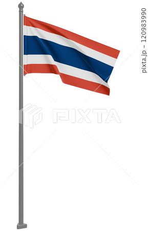 タイ王国のはためく国旗の3Dイラスト(正面) 120983990