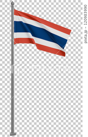 タイ王国のはためく国旗の3Dイラスト(正面) 120983990