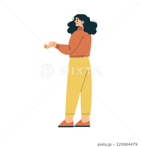 Woman Teacher Character in Standing Pose Vector Illustration Woman Teacher Character in Standing Pose Vector Illustration 120984479