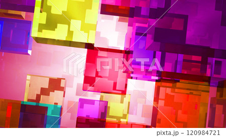 CGブロック　多数のキューブの背景素材 120984721