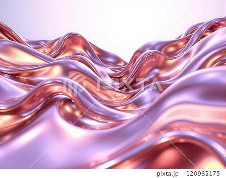 Fluid metallic textures in vibrant colors, featuring smooth swirls and abstract patterns for modern and creative designs 120985175