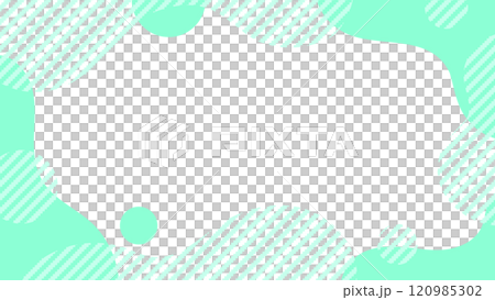 薄緑色ギザギザストライプの流体シェイプフレーム16:9 薄緑色ギザギザストライプの流体シェイプフレーム16:9 120985302