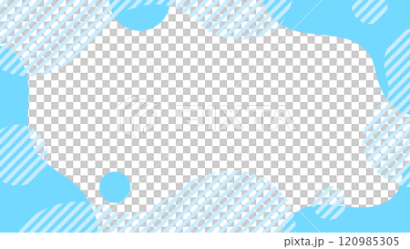 Light blue jagged striped fluid shape frame 16:9 120985305