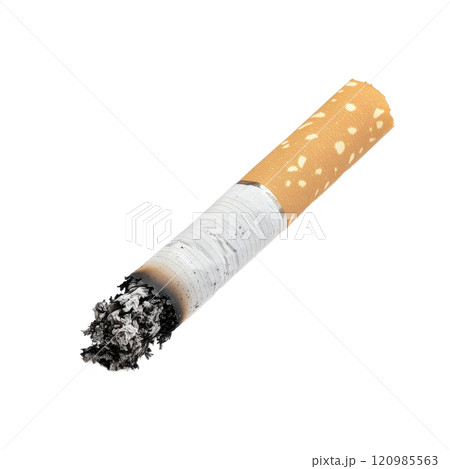 One burnt cigarette butt, a small trace of harm 120985563