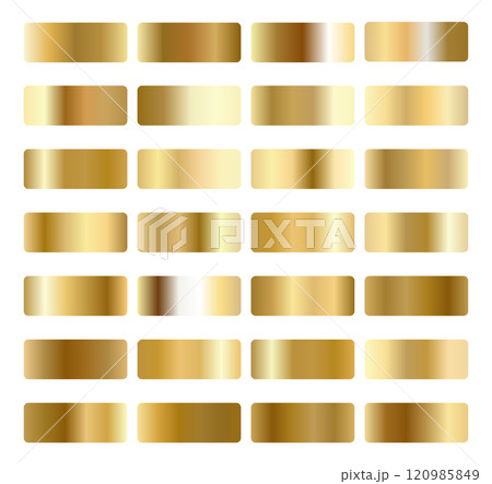 Golden gradients set. Metallic gold gradients. Elegant gold gradients collection Golden gradients set. Metallic gold gradients. Elegant gold gradients collection 120985849