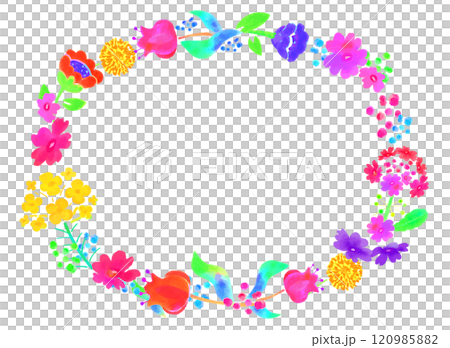 水彩觸摸花框（向量） 120985882